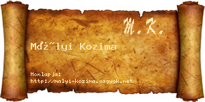 Mályi Kozima névjegykártya